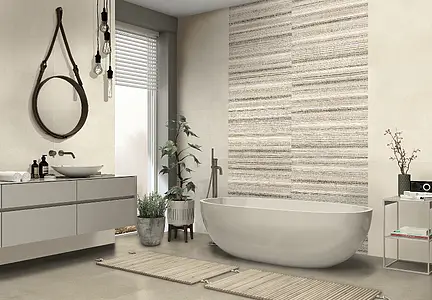 Hintergrundfliesen, Optik beton, Farbe beige, Keramik, 29.5x90 cm, Oberfläche matte