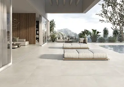 Background tile, Effect concrete, Color beige, Glazed porcelain stoneware, 90x90 cm, Finish matte