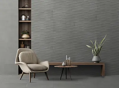 Background tile, Effect concrete, Color grey, Glazed porcelain stoneware, 29.5x59.5 cm, Finish matte