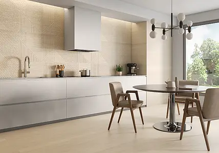 Background tile, Effect wood, Color beige, Glazed porcelain stoneware, 59.5x119.2 cm, Finish matte