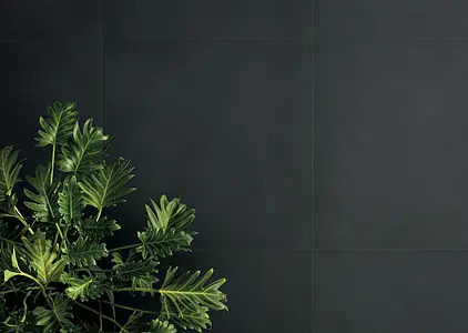 Grundflise, Effekt harpiks, Farve sort, Uglaseret porcelænsstentøj, 119.5x119.5 cm, Overflade mat
