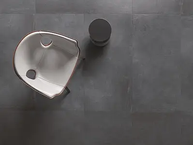 Carrelage, Effet béton, Teinte noire, Grès cérame non-émaillé, 60x120 cm, Surface antidérapante