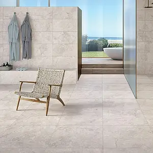 Background tile, Effect stone,other stones, Color beige,white, Glazed porcelain stoneware, 40x80 cm, Finish antislip
