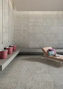 Effekt sten, Farve grå, Mosaikeffektfliser, Uglaseret porcelænsstentøj, 31x31 cm, Overflade skridsikker