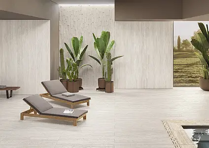 Background tile, Effect travertine, Color grey, Unglazed porcelain stoneware, 60x120 cm, Finish antislip