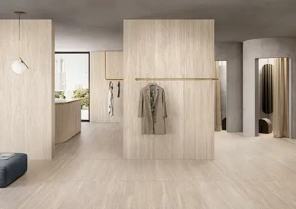Background tile, Effect travertine, Color beige, Unglazed porcelain stoneware, 60x120 cm, Finish antislip