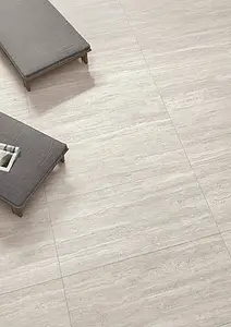 Background tile, Effect travertine, Color grey, Unglazed porcelain stoneware, 60x120 cm, Finish antislip