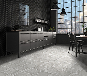 Background tile, Effect terracotta, Color grey, Glazed porcelain stoneware, 25x25 cm, Finish antislip