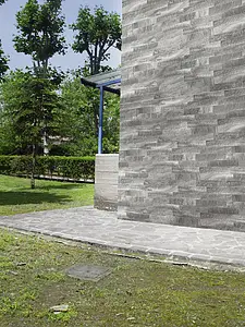 Background tile, Effect other stones, Color grey, Glazed porcelain stoneware, 7.5x38.5 cm, Finish antislip