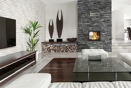 Background tile, Effect stone,other stones, Color grey,black, Glazed porcelain stoneware, 16x40 cm, Finish antislip