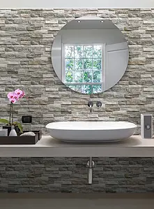 Background tile, Effect other stones, Color beige, Glazed porcelain stoneware, 7.5x38.5 cm, Finish antislip