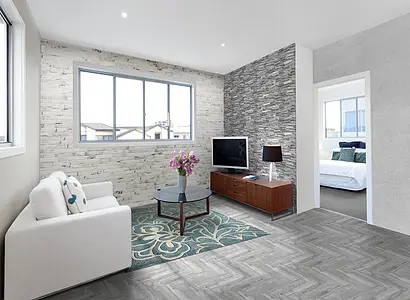 Background tile, Effect other stones, Color grey, Glazed porcelain stoneware, 7.5x38.5 cm, Finish antislip