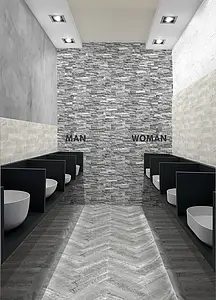 Background tile, Effect other stones, Color grey, Glazed porcelain stoneware, 7.5x38.5 cm, Finish antislip