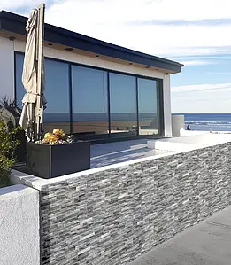 Background tile, Effect other stones, Color grey, Glazed porcelain stoneware, 7.5x38.5 cm, Finish antislip