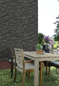 Background tile, Effect other stones, Color black, Glazed porcelain stoneware, 7.5x38.5 cm, Finish antislip