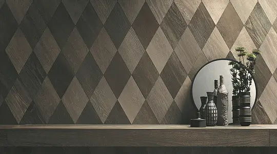 Background tile, Effect wood, Color brown, Unglazed porcelain stoneware, 22.5x39.5 cm, Finish antislip