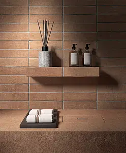 Background tile, Color brown, Unglazed porcelain stoneware, 80x180 cm, Finish antislip