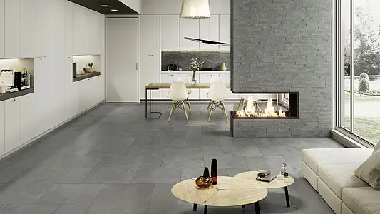 Background tile, Effect stone,slate, Color grey, Unglazed porcelain stoneware, 15x61 cm, Finish matte