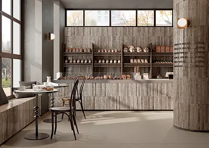 Background tile, Effect brick, Color beige, Glazed porcelain stoneware, 4.8x45 cm, Finish glossy