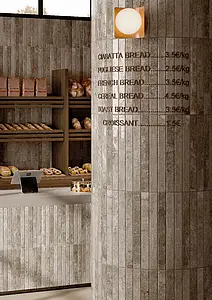 Background tile, Effect brick, Color beige, Glazed porcelain stoneware, 4.8x45 cm, Finish glossy