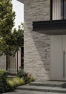 Background tile, Effect brick, Color grey, Unglazed porcelain stoneware, 4.8x45 cm, Finish antislip