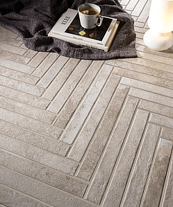 Background tile, Effect brick, Color beige, Unglazed porcelain stoneware, 4.8x45 cm, Finish antislip