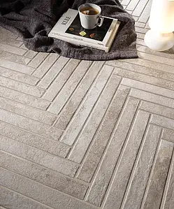 Background tile, Effect brick, Color beige, Unglazed porcelain stoneware, 4.8x45 cm, Finish antislip