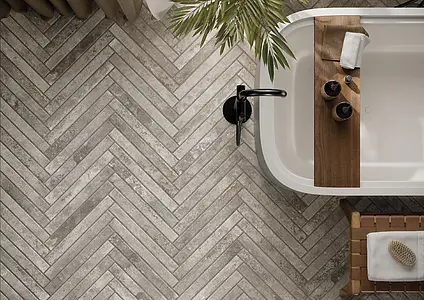 Background tile, Effect brick, Color grey, Unglazed porcelain stoneware, 4.8x45 cm, Finish antislip