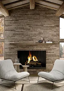 Background tile, Effect brick, Color beige, Unglazed porcelain stoneware, 4.8x45 cm, Finish antislip