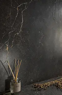 Background tile, Effect limestone, Color black,brown, Unglazed porcelain stoneware, 60x120 cm, Finish Honed