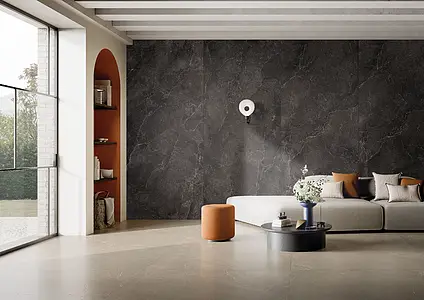 Background tile, Effect limestone, Color grey,brown, Unglazed porcelain stoneware, 120x120 cm, Finish matte