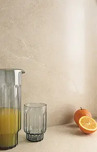 Background tile, Effect limestone, Color beige, Unglazed porcelain stoneware, 60x120 cm, Finish Honed