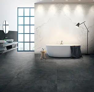 Basistegels, Effect betonlook, Kleur zwarte, Ongeglazuurd porseleinen steengoed, 80x80 cm, Oppervlak mat