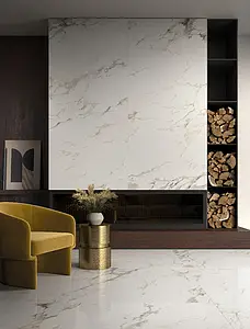 Background tile, Effect stone,other marbles, Color white, Unglazed porcelain stoneware (color-body), 120x260 cm, Finish Honed