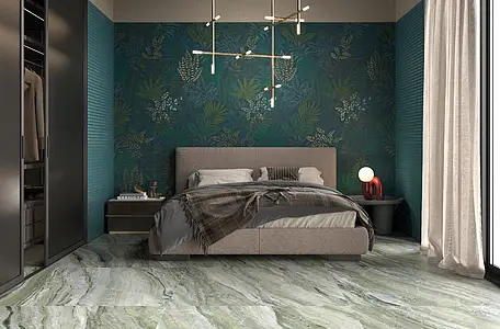 Background tile, Effect stone,other marbles, Color green,grey, Unglazed porcelain stoneware, 120x120 cm, Finish matte