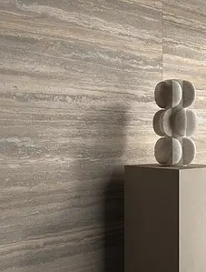 Background tile, Effect travertine, Color brown, Unglazed porcelain stoneware, 60x120 cm, Finish Honed