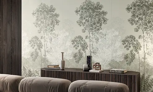 Dekorativt stykke, Farve grå, Glaseret porcelænsstentøj, 120x278 cm, Overflade poleret