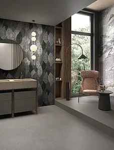 Background tile, Color black & white, Unglazed porcelain stoneware, 60x120 cm, Finish matte