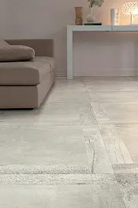 Background tile, Effect wood,concrete, Color white, Glazed porcelain stoneware, 90x90 cm, Finish matte