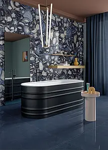 Background tile, Effect unicolor, Color navy blue, Glazed porcelain stoneware, 120x120 cm, Finish polished