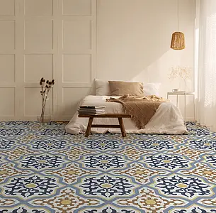 Grundflise, Effekt marokkanske fliser, Farve med flere farver, Uglaseret porcelænsstentøj, 59.55x59.55 cm, Overflade skridsikker