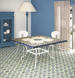 Background tile, Effect left_menu_crackleur , Color navy blue, Style handmade, Majolica, 20x20 cm, Finish semi-gloss