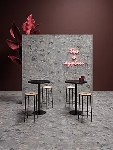 Carrelage, Effet pierre,autres types de pierre, Teinte grise, Grès cérame non-émaillé, 120x120 cm, Surface semi-polie