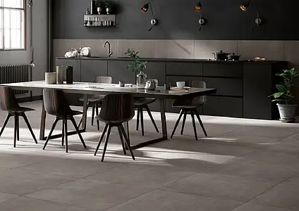 Background tile, Effect concrete, Color grey, Unglazed porcelain stoneware, 90x90 cm, Finish antislip