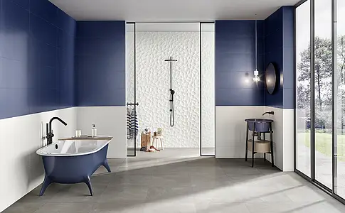Background tile, Effect unicolor, Color navy blue, Ceramics, 35x100 cm, Finish matte