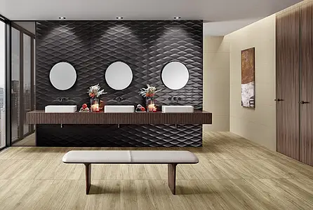 Background tile, Effect unicolor, Color black, Ceramics, 45x120 cm, Finish matte