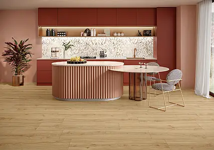Background tile, Effect wood, Color beige, Glazed porcelain stoneware, 25x150 cm, Finish antislip