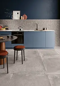 Grundflise, Effekt beton, Farve grå, Uglaseret porcelænsstentøj, 80x80 cm, Overflade skridsikker