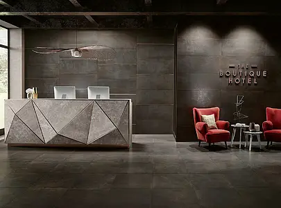 Background tile, Effect metal, Color black, Ceramics, 45x120 cm, Finish matte
