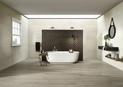 Background tile, Effect metal, Color white, Ceramics, 45x120 cm, Finish matte